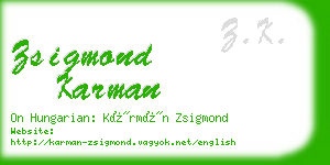 zsigmond karman business card